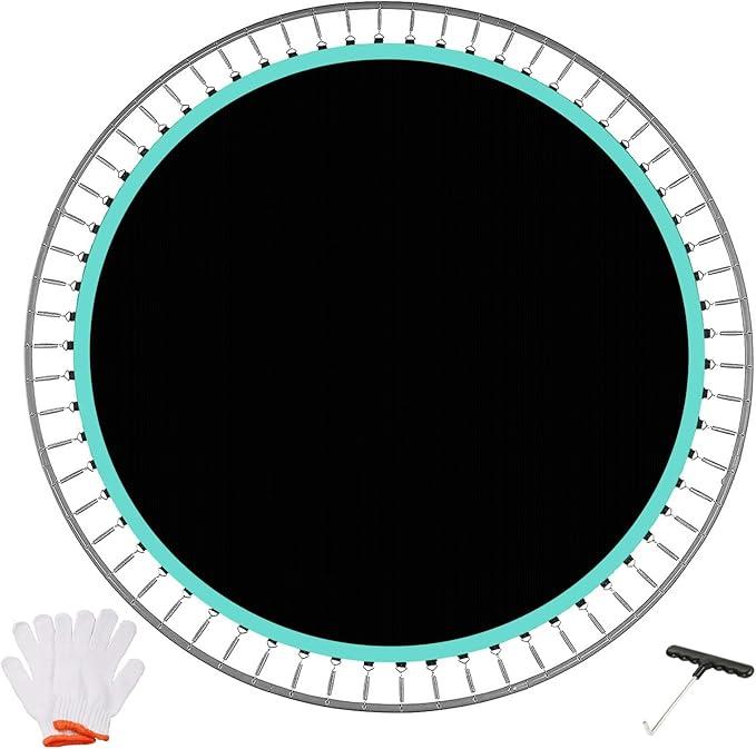 DEIFRE Trampoline Replacement Mat – Fit 14 Ft Frame with 84 V-Hooks Using 5.3-5.7" Springs, UV-Resistant, with Install Tool (Spring not Included) (14FT-84V-Rings-5.3-5.7" Spring-150.8" Diam)