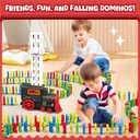 Domino Train Toys Games for Kids - Automated Dominoes-Placing Model Train for Toddlers Age 3-4 Montessori Toys for 3-4 Year Old boy (Black)