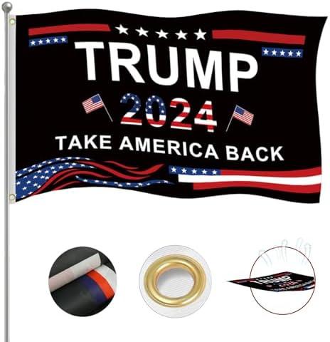Trump 2024 Take America Back Flags 3x5 Outdoor Made in USA-Trump 2024 Flag for Outside with 2 Brass Grommets UV protection Fade Resistant for Indoor Outdoor