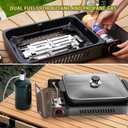 Portable Propane Gas Stove with Grill Pan and Lid, Butane Camping Stove Instant Ignition for Patio Backyard Home Cooking Camping RV Tailgating Emergency Use, GS349
