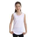 Celfaeree 5 Packs Girls Athletic Tank Tops Active Dry Fit Tank Top for Girls Dance Yoga Workout Tops for Exercise White/Gray/White/Pink/Pink XL (XL)