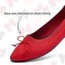 Shupua Women's Flats Black Flats Shoes Pointed Toe Ballet Flats Comfortable Bow Girls Flats Dressy (10, Red)