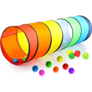 Kids Play Tunnel Set for Toddlers Double Tunnels for Indoor and Outdoor Fun | Pop-Up Crawl Tunnels for Babies, Toddlers, and Pets | Easy to Set Up, Store, and Transport | Durable and Breathable (1 Pk)