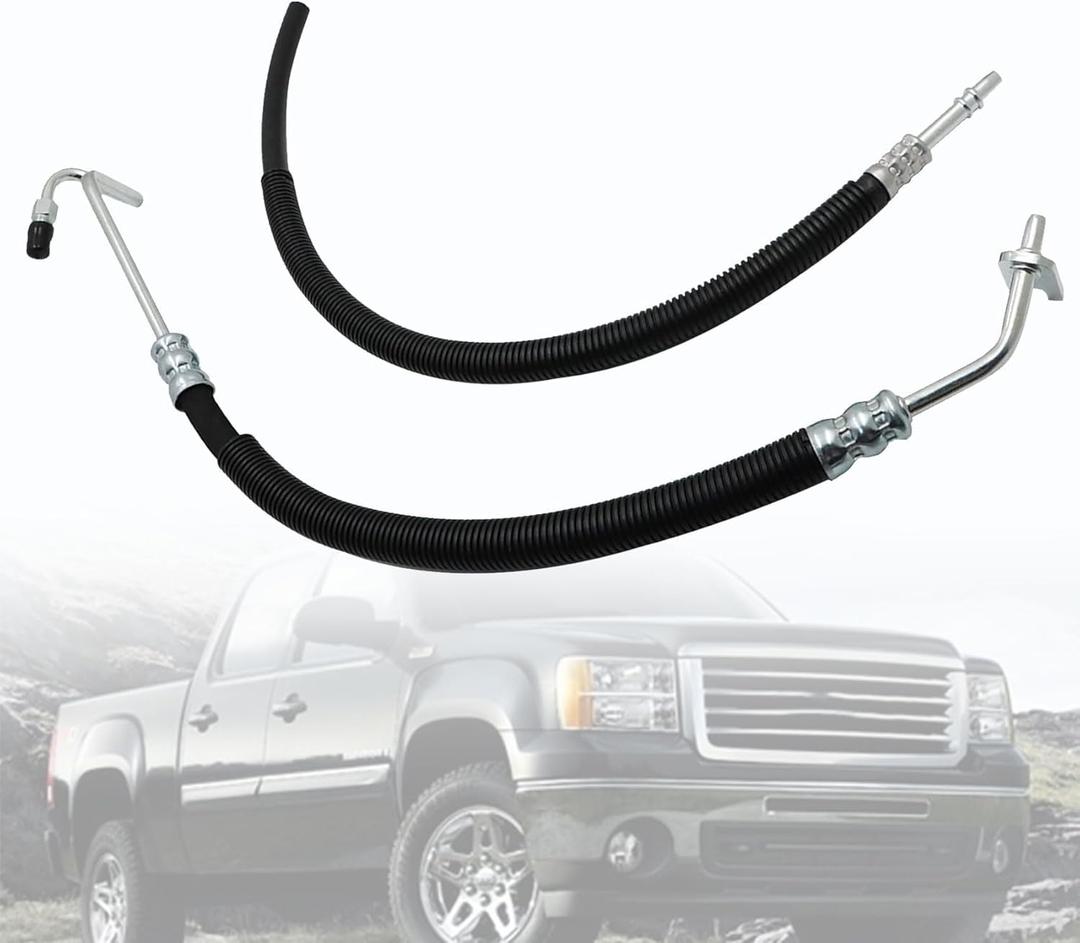 Power Steering Pressure Line Hose Fit for Chevy Silverado 1500 Tahoe Avalanche 2007-2013 Fit for GMC Sierra 1500 Yukon 2007-2012 Fit for Cadillac Escalade 4.8/5.3/6.0/6.2L V8 15812564 15812565