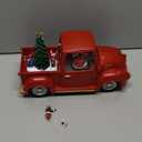 Red Pickup Truck Christmas Snow Globe, Santa Claus and Christmas Trees Home Decoration