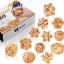 Wooden Brain Teaser Puzzles, 12pcs 3D Brain Teasers for Adults Teens Kids, Logic Mind Puzzle Box Lock Toy Removing Assembling 3D Small Puzzle Gift Set, Small 3D Unique IQ Hand Puzzles