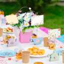 18 Pcs Tea Time Place Card Holders Wooden Teapot Teacup Table Card Holders Sign Stands for Spring Wonderland Wedding Holiday Baby Shower, Cards Not Included