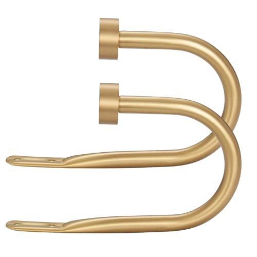 Mayrhyme Drapery Holdback,Matte Black Metal Window Curtain Holdback (Warm Gold)
