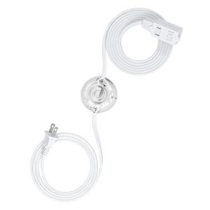 DEWENWILS 12 FT Extension Cord with Angled Flat Plug, 2-Prong 3 Outlets, 16AWG/2C Power Cord for Indoor Use, 13A/1625W Extension Cord Splitter with Lights, White
