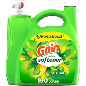 Gain Fabric Softener, Original Scent, 140 fl oz, 190 Loads, HE Compatible, Packaging may vary (140 Fl Oz (Pack of 1))