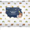 Toddler Pillow with Pillowcase - 13x18 My Little Dreamy Kids Travel Bed Pillows for Sleeping, Organic Cotton Small Pillowcase, Soft & Breathable, Machine Washable, Toddlers 2-5 years old(Construction)