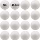 FFchuanhe 16 Pack Foam Balls for Crafts, 4 Inch Polystyrene Smooth Round Balls, for Arts and Crafts Supplies, School Project, Weddings, Christmas, Home Decoration and Various Gathering White