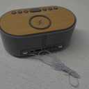 uscce Alarm Clock Bluetooth FM Radio: 10W Stereo Sound Speaker - Fast Wireless Charging for iPhone Samsung - Dimmable Clock Radio for Bedroom (Gray - White Digits)