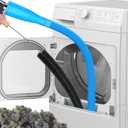 Sealegend 2 Pieces Dryer Vent Cleaner Kit and Flexible Dryer Lint Brush Vacuum Hose Attachment Power Lint Remover Refrigerator Coil Brush (Blue)