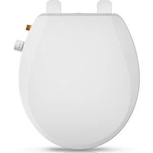 Clirass Round Bidet Toilet Seat with Quiet-Close, Non-Electric Bidet Mode with Dual Nozzles, Fit Round Toilet Seat, Adjustable Water Pressure with Brass inlet (Round)