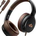 USB C Headphones Wired Headphones Over Ear with HD Mic, Foldable Active NoiseCanceling Headphone for iPad/Sports/School/Travel/iPhone 17/16/15, Samsung S25/S24, Google Pixel 9,Ideal GiftsBrown