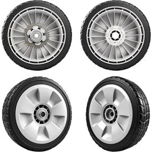 4 Pack Lawn Mower Wheels, HRR216K9VKAA Wheels, Fit for Honda HRR216 HR215 HRT216 HRB215 HRR2168vka etc 21 Inch Lawn Mower,2 Rear Wheels 42710-VE2-M02ZE, 2 Front Wheels 44710-VL0-L02ZB,
