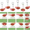 2 x 24 Sets Sport Valentines Gifts Bulk Basketball Soccer Baseball Volleyball Football Valentines Exchange Cards and Keychains (Football)