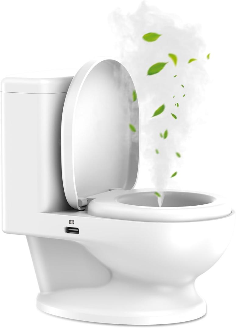 Creative Toilet Humidifier, Gag Gifts, White Elephant Gift, Funny Portable Mini Humidifier Two Mist Settings Adjustable, 2025 New Essential Oil Diffuser for Home Office Desktop