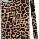 Leopard Print Case for iPhone 15, Cute Cheetah Case for Women, Glossy Slim Fit Soft Flexible Anti-Scratch Protective Cover for iPhone 15 6.1 inch