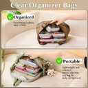 4 pcs Clear Zipper Pouches,Hard Shell Zipper Case, Toiletry Bag for Travel, CLear Diaper Bag, Toiletry Pouch, Travel Organizer, Cosmetic Bag,Toy Storage Bins (M+3S) (Gray)