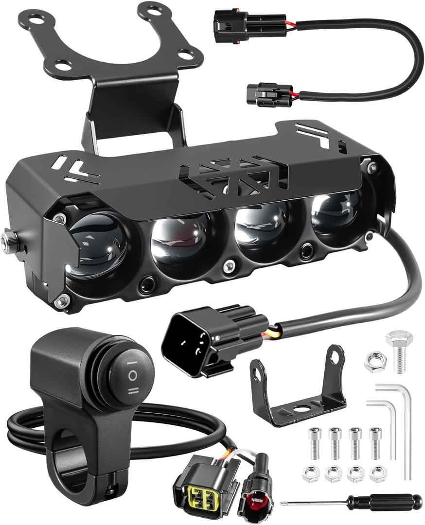 LED Headlight Kit Dirt Bike Light Bar Compatible with Talaria Sting R MX4 Sur-Ron Segway X260, Front Headlamp Supports High and Low Beams With Mounting Bracket and Switch Wiring Harness