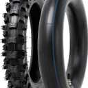 2.50-10(60/100-10) 4PR TT 33J Off Road Mini Dirt Bike Front/Rear Tire and Inner Tube Compatible with 2.5-10 60/100-10 Off Road Dirt Bike Pit Bike/Motorcycle Tire (P-279)