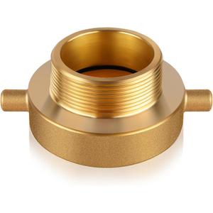 Brass Fire Hose Adapter, 2-1/2" NST Female x 2" NPT Male with Pin Lug for Hydrants & Hoses