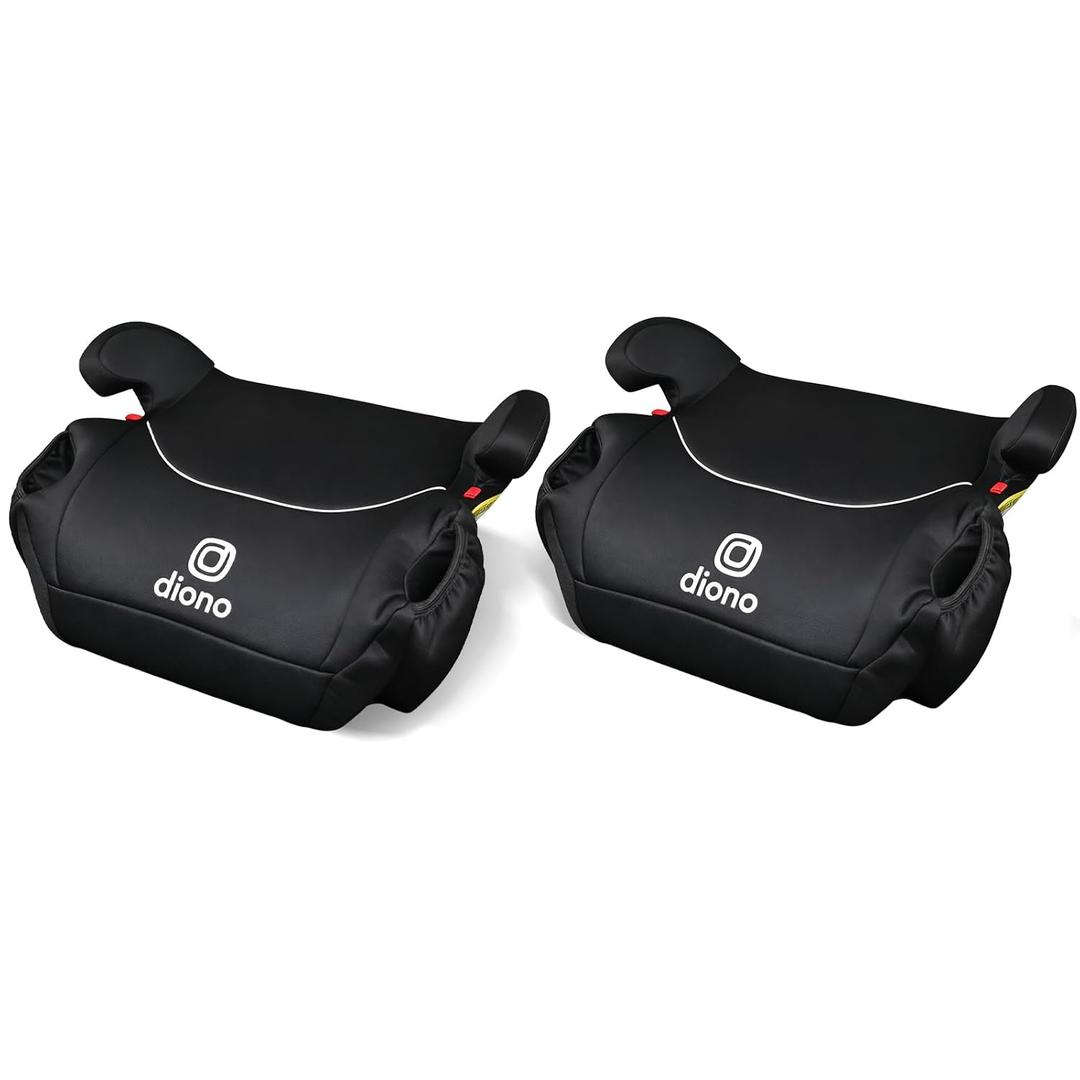 Diono Solana, No Latch, Pack of 2 Backless Booster Car Seats, Lightweight, Machine Washable Covers, Cup Holders, Black, Manufacture Date: 03/2026