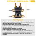 12V 4-Pole Starter Relay Solenoid for John Deere L100 L110 L118 L120 L130 GX85 L107 LT133 LT166 102 105 115 125 135 145 155C 190C D100 D110 AM130365 GY00185 Stens 435-435