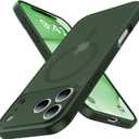 Magnetic Shockproof for iPhone 17 Pro Case,Upgraded[Camera Protection][Compatible with Magsafe][Non-Slip][Mil-Grade Protection] Slim Translucent Matte Phone Case for iPhone 17 Pro,Forest Green