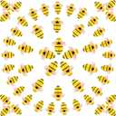 120 Pcs Tiny Resin Bees for Crafts Bulk Small Mini Plastic 3D Flatback Bee Charm Embellishments for Summer Honey Themed Party Decor Art DIY Crafts Baby Shower Birthday Decoration