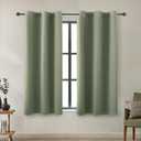 KOUFALL 54 Inch Curtains Length,Dark Sage Green Short Blackout Thermal Insulated RV Curtains for Camper Windows Bathroom,2 Panels Set