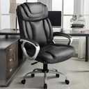 COMHOMA Ergonomic Office Chair Home Office Desk Chairs Comfy Back Support PU Leather Executive Office Chair with Wheels Headrest Padded Armrests Height Adjustable Tilt Swivel Rolling Reclining Seat