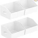 Homsorout Storage Bins for Shelves - Small Trapezoid Closet Shelf Organizer, Fabric Organization Bins with Handles, Storage Baskets for Clothes, Towel, Purse, 4 Pack, White
