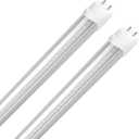 Xapolu 2FT LED T8 T10 T12 Type A+B Tube Lights, 15W 5000K 2100lm, F20T12/F30T8 Fluorescent Light Bulbs Replacement, Ballast Compatible or Bypass, Dual-Ended, Clear Lens, DLC&UL Listed, 2-Pack