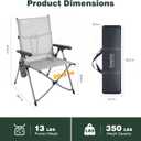 SUNNYFEEL 3-Position Reclining Camping Chair, High Back 350 LBS