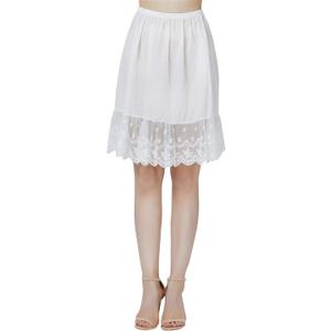 BEAUTELICATE Skirt Extender Half Slip with Lace Trim 100% Cotton Vintage Underskirt