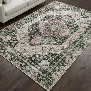 Muddy Mat® Eden 8ft x 10ft Washable Muddy Carpet for Living Room, Bedroom & Dining Room – Modern Soft Low Pile Non Slip Carpet – Pet Friendly Waterproof Foldable Area Rugs for Home