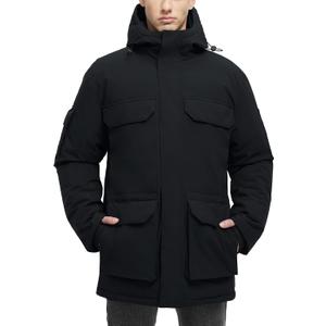 Winter Coats for Men Winter Jackets Waterproof Warm Insulated Thicken Long Down Jacket with Hood (Large, Black)