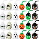 Umigy 24 Pack Halloween Cup Set for Kids - 10 oz Reusable Plastic Cup with Lid & Straw Gift Bulk for Halloween Party Favor Supplies