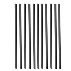 50 Pack Deck Balusters 36 Inch Rectangle Staircase Baluster, Black Metal Deck Spindle and Stairs Railing,Hollow Rectangle Deck Balusters for Deck Railing Porch