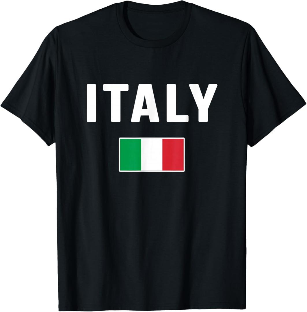 Italy Italian Flag Italia Italiano T-Shirt (Black, L)