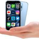 Mini phone Unlocked Mini Smartphone for kids World's Smallest Cell Phone 3.0" HD Touch Screen Quad Core Dual Sim Card Face ID Android Compact Small Mobile Phones for Student Pocket 2GB+16GB (Blue)