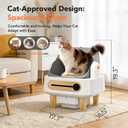 RPZ Automatic Cat Litter Box Self Cleaning, Robot Litter Box for Multiple Large Cats, Open Top Auto App Control Ultra-Quiet, Durable, Keep Home Freshness, Wood Grain