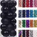 Emopeak 24Pcs Christmas Balls Ornaments for Xmas Tree - 2.5 Inch Shatterproof Christmas Tree Decorations Hanging Ball for Holiday Wedding Party Decoration Black