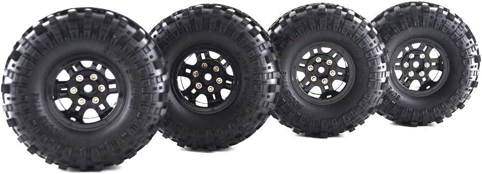 4Sets 1.9" 110mm 1/10 Rock Crawler Tires & Wheels Rim Ultra Soft for RC Car 1/10 Scale Axial scx10 ii TRX-4 D90 RC4WD TF2 Stampede