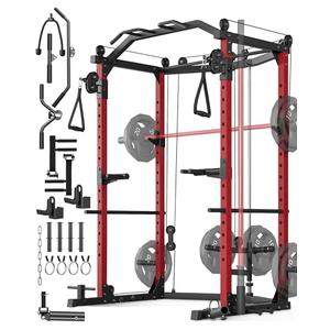 GarveeLife Power Cage with More Training Attachment, Red