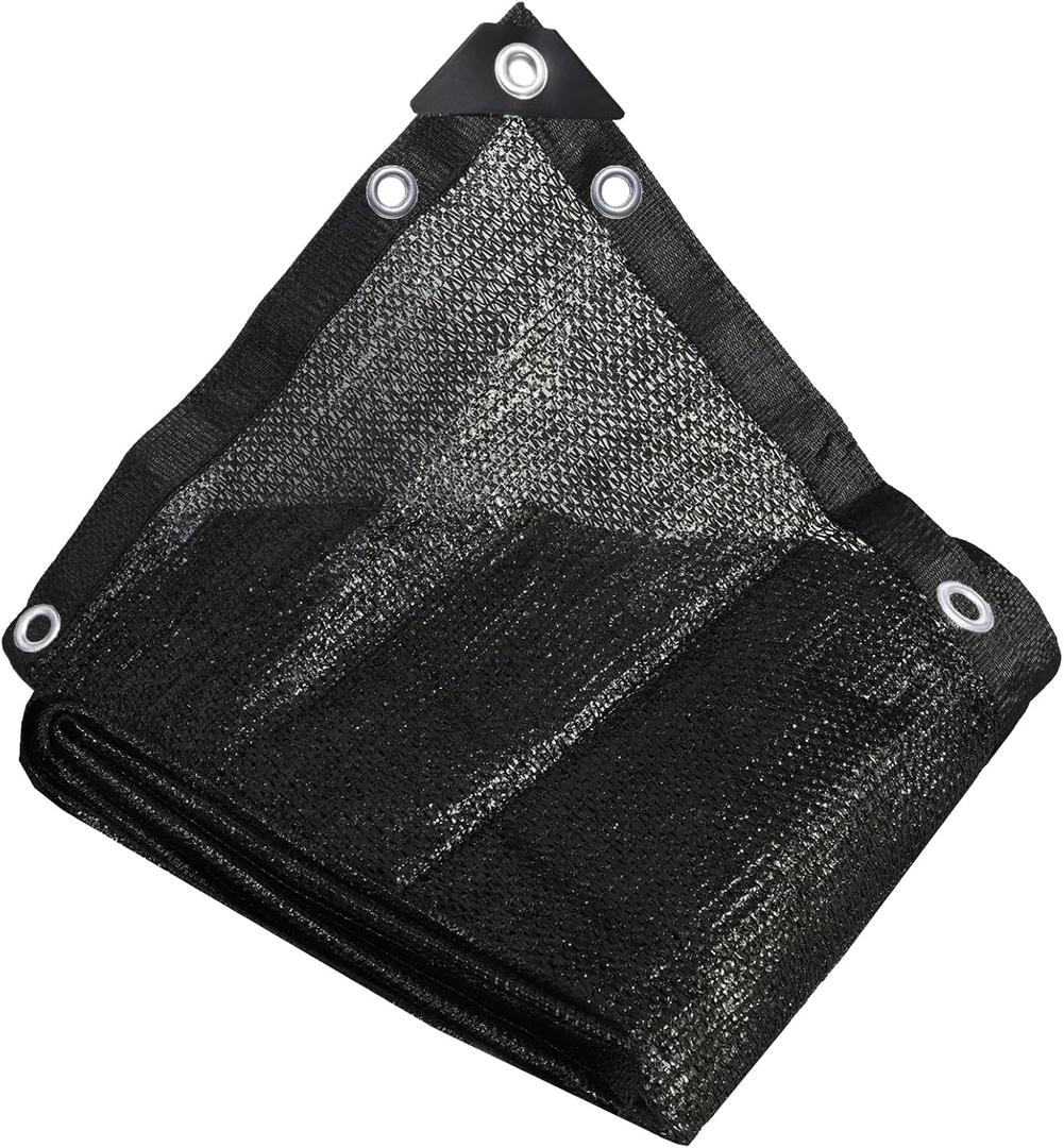 40% 20 ft X 30 ft Black Shade Cloth, Plant Cover Sun Block Screen Taped Edge with Grommets - for Outdoor Patio Tomatoes Barn Kennel Greenhouse