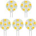 SG4-6T-CW Side Pin G4 LED Disc Halogen Replacement Bulb, 1.2W, 10-15W Equal, Cool White 6000K, 5-Pack(Not Dimmable)